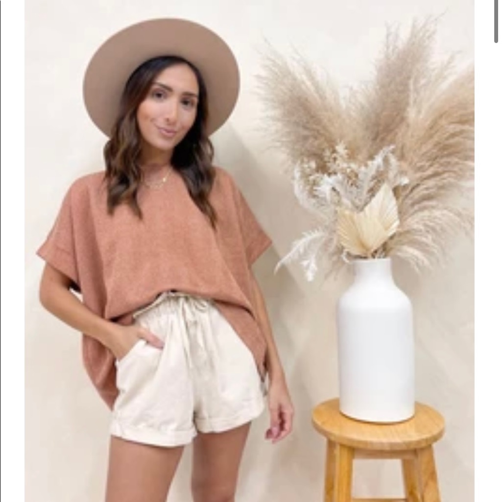 Rust Button Down Back Top